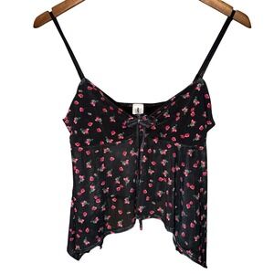 7Day WKND Floral Handkerchief Hem Cami Top M Y2K Coquette Fairycore Grunge Fairy